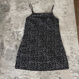 Floral black and white mini dress